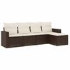 VidaXL Garden Lounge Set with Cushions 5 Pcs, Patio Sofas, Patio Furniture Set, Outdoor Furniture, Brown 3218883