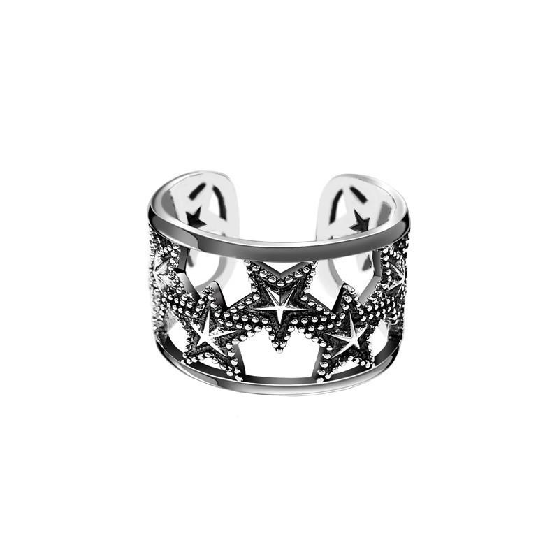 Student Gift Hollow Star Ring Carved Sun Moon Star Europe and America