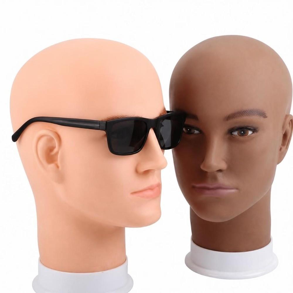 Bald Male Mannequin Head Realistic Facial Features Wig Display Head Cosmetology Training