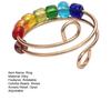 Rotatable Colorful Beads Ring Stress Anxiety Relief Open Adjustable Men Women Finger