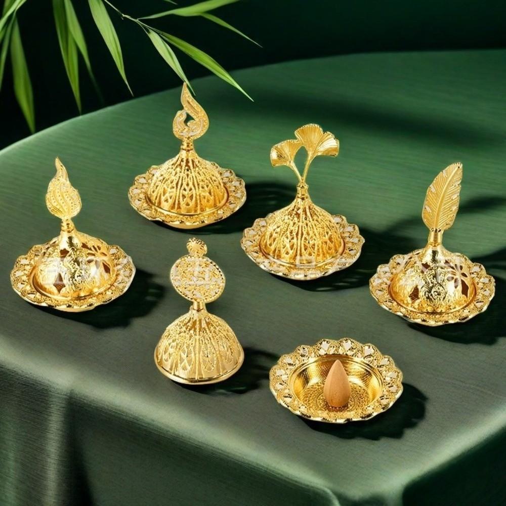 Gold Mini Censer Holder Zinc Zinc Alloy Aromatherapy Burner Creative Metal Incense Burner  Middle East