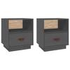 VidaXL Bedside Tables 2 Pcs Grey 40x34x45 Cm Solid Pine Wood818300