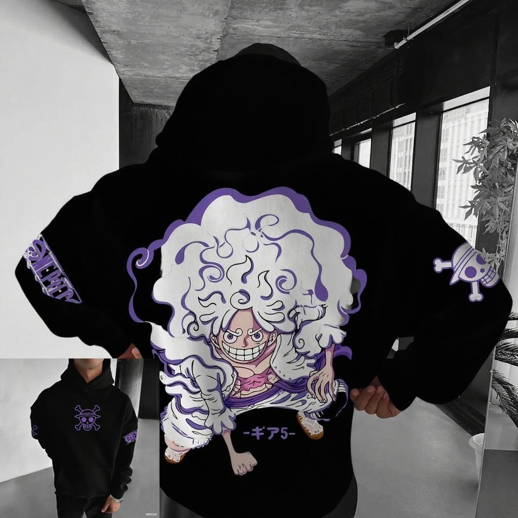 Аниме Худи Ван Пис Луффи Гир 5 Ника Мужчины Женщины Уличная Одежда Хлопковая Толстовка Оверсайз Повседневный Пуловер Графический Худи
