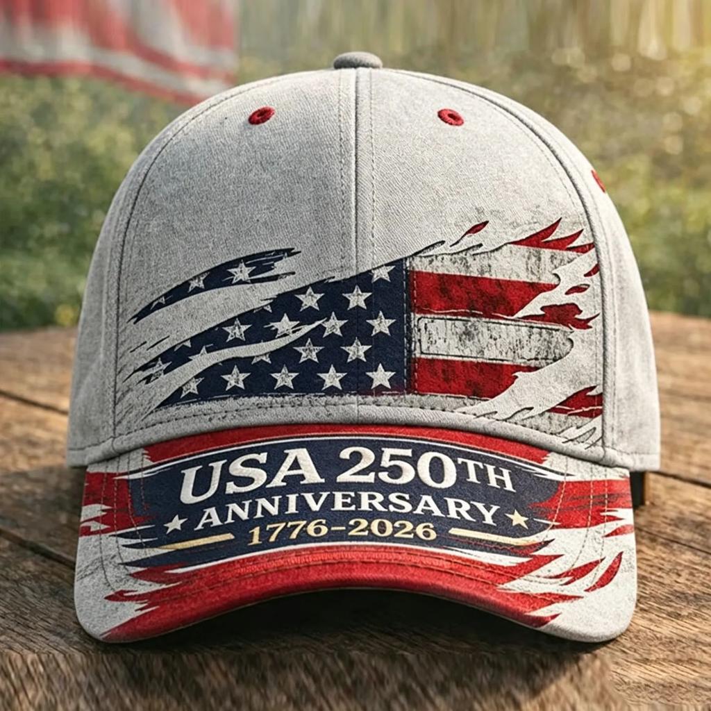 American Anniversary D full print baseball cap Independence Day visor source one piece