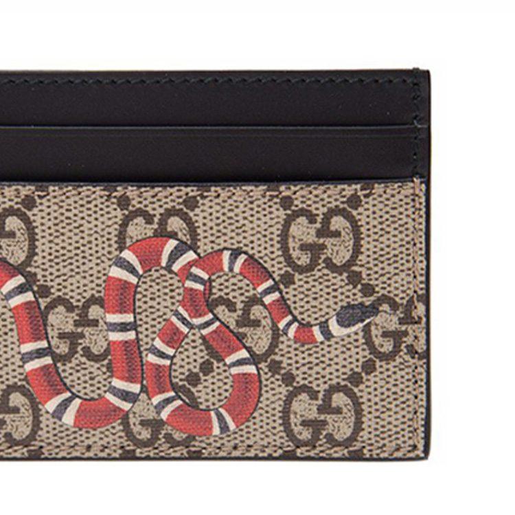 GUCCI Canvas With Leather Card Holder Card Holder Men's Ebony & Black 451277-K541N-8666