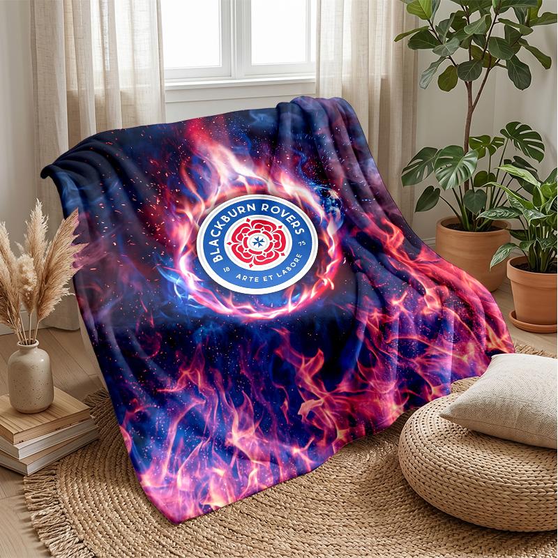 Blackburn Rovers Football Print Flannel Blanket, Soft Warm Lightweight Throw Blanket for Sofa Bed Camping