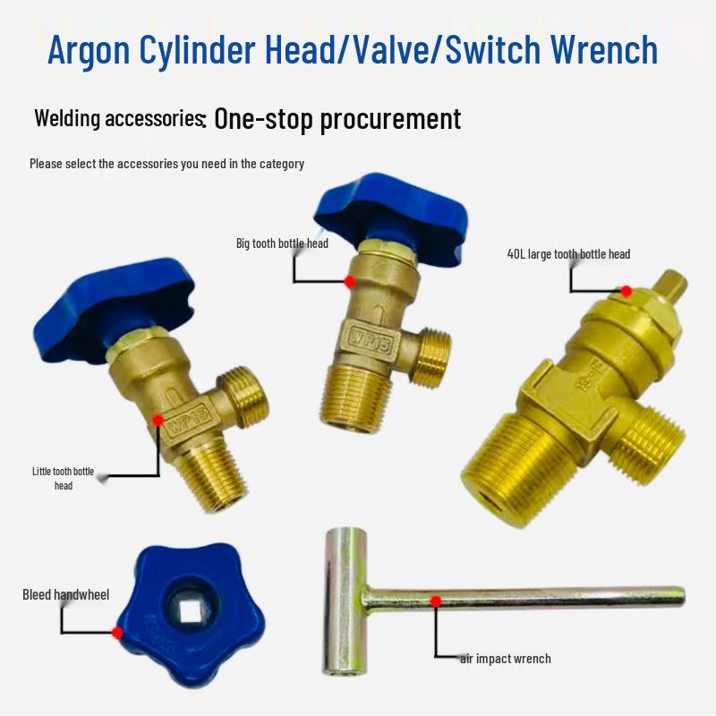 Argon Cylinder Safety Valve, CO2 Pressure Reducer, 40L Copper Switch Valve