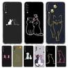 Прозрачный чехол для телефона для Samsung Galaxy A16 A14 A12 A22 A24 A42 A02 A03S A06 A20 A30 A40 Мягкий чехол из ТПУ Милый узор с линейным котом