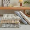 4cm Thickness Seat Cushion Grid Stripes Pattern Sofa Cushion Breathable Stool Cushion  Home Office