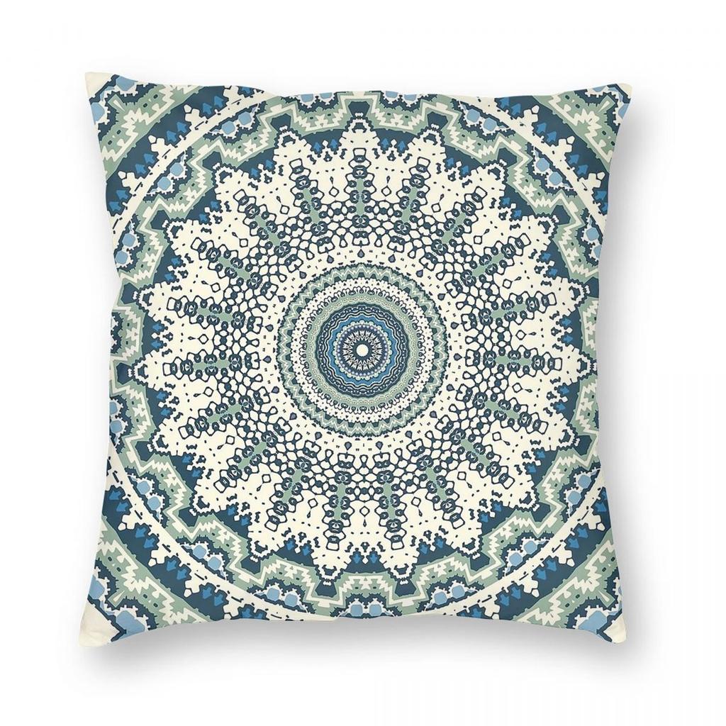 Boho Tribal Mandala Square Pillowcase Polyester Linen Velvet Printed Zip Decorative Home Cushion Cover