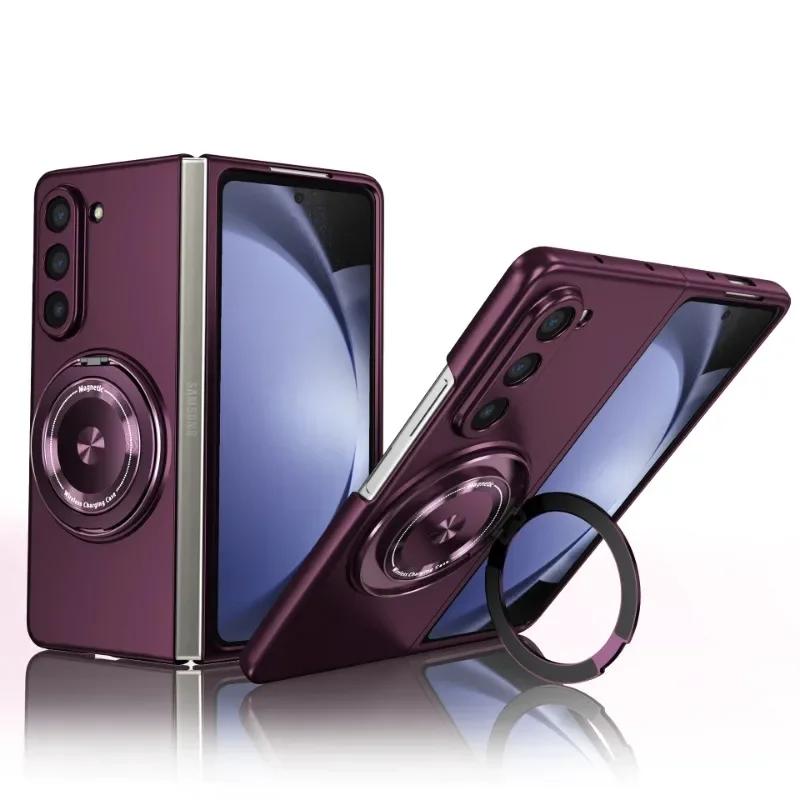 Магнитный держатель-кольцо 360° Чехол для телефона для Samsung Galaxy Z Fold 7 6 5 4 3 5G Fold7 Fold6 Fold5 Fold4 Жесткая защитная крышка