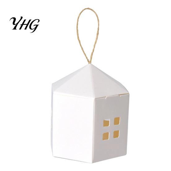 Party Supplies for Guests 10PCS House Shaped Candy Boxes with Lanyard, DIY Decorative Cardboard Nordic Style Favors Treat Containers, Small