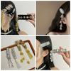 Crystal Tassel Bell Hair Clip Vintage Chinese Style Side Clip Fashion Ethnic Style Hair Hoop  Women