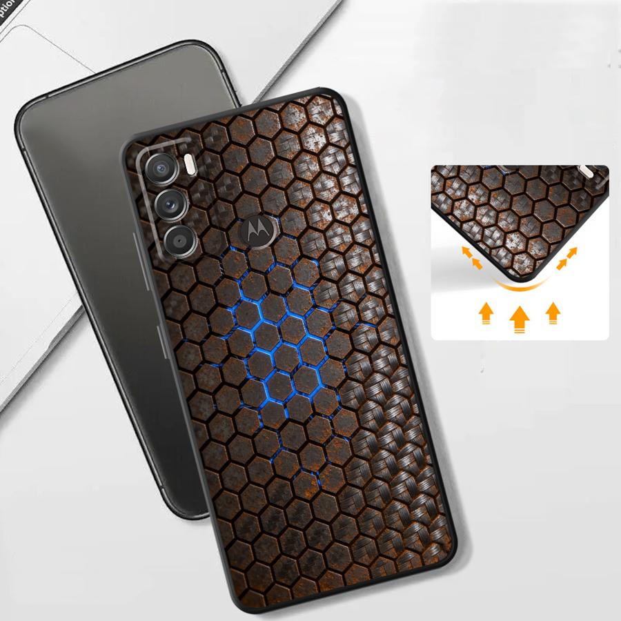 Чехол для Motorola Moto G60s Edge 20 Pro 30 Lite G52 G71 G53 G30 G51 G73 G50 G22 Edge40 G32 Чехол для телефона Нержавеющая сталь Углеродное волокно