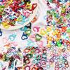 Colorful Spring Alloy Spray Paint Peach Heart & Figure 8 Keychain DIY Jewelry Material Pack