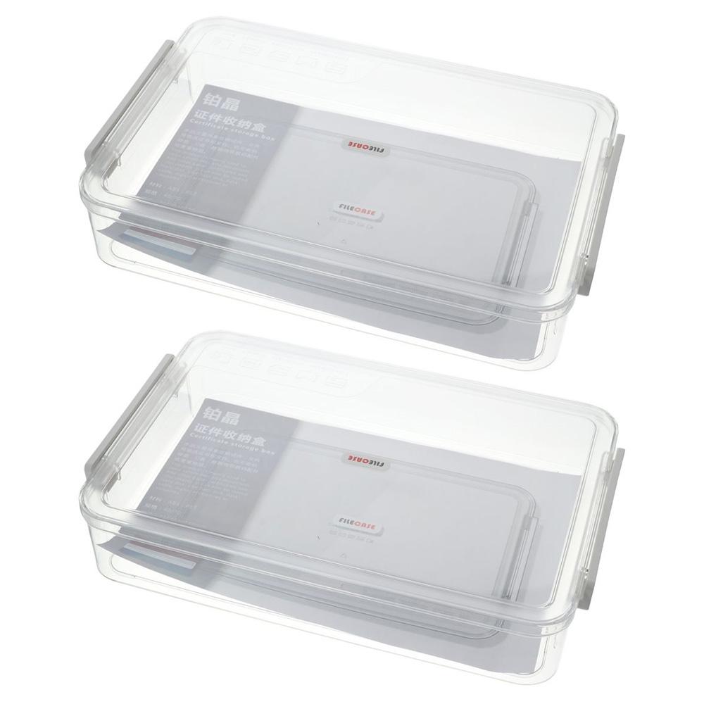 Прозрачный пластиковый портативный штабелируемый органайзер для документов для офиса или дома