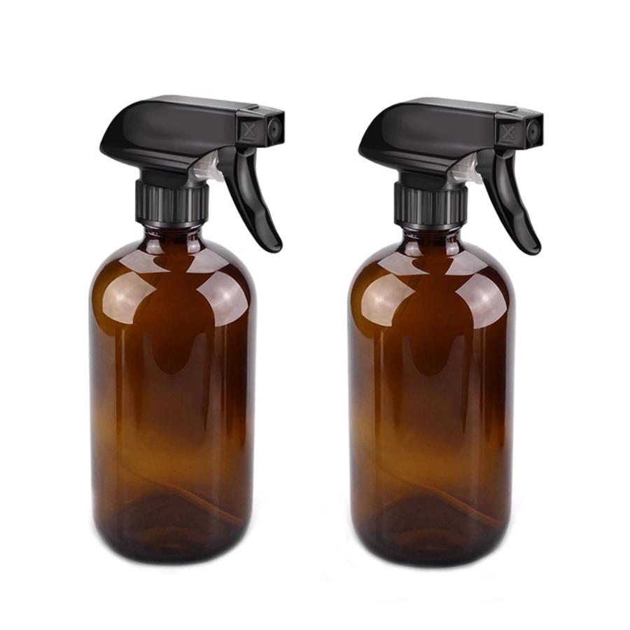Amber Plastics Spray Bottles, 16 Oz Spray Bottles Refillable Empty Spray Bottle with Adjustable Nozzles for Cleaning Solutions