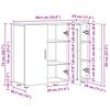 Wooden Cabinet Reclaimed Wood Look 88.5 x 30.5 x 73 cm Particleboard