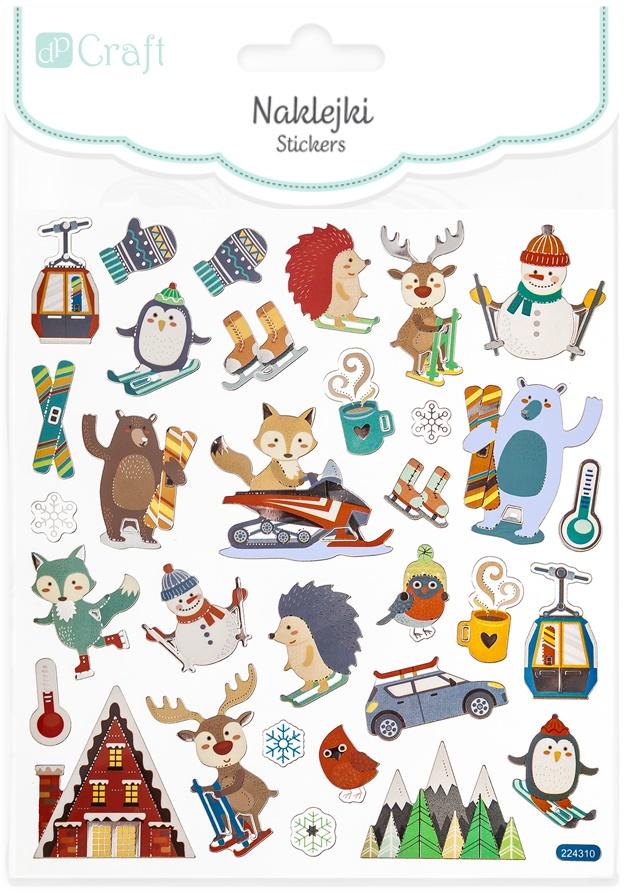 Decorative Stickers Winter Sports Animals Winter 32 Pieces