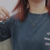 Ожерелье для Черный Серебристый Черное Сердце Хип-Хоп INS Винтажный Стиль [Rockyu] Женщины, Популярный, Сердце, Цепочка, Подвеска, Ожерелье, Сердце, Простой, Стиль,