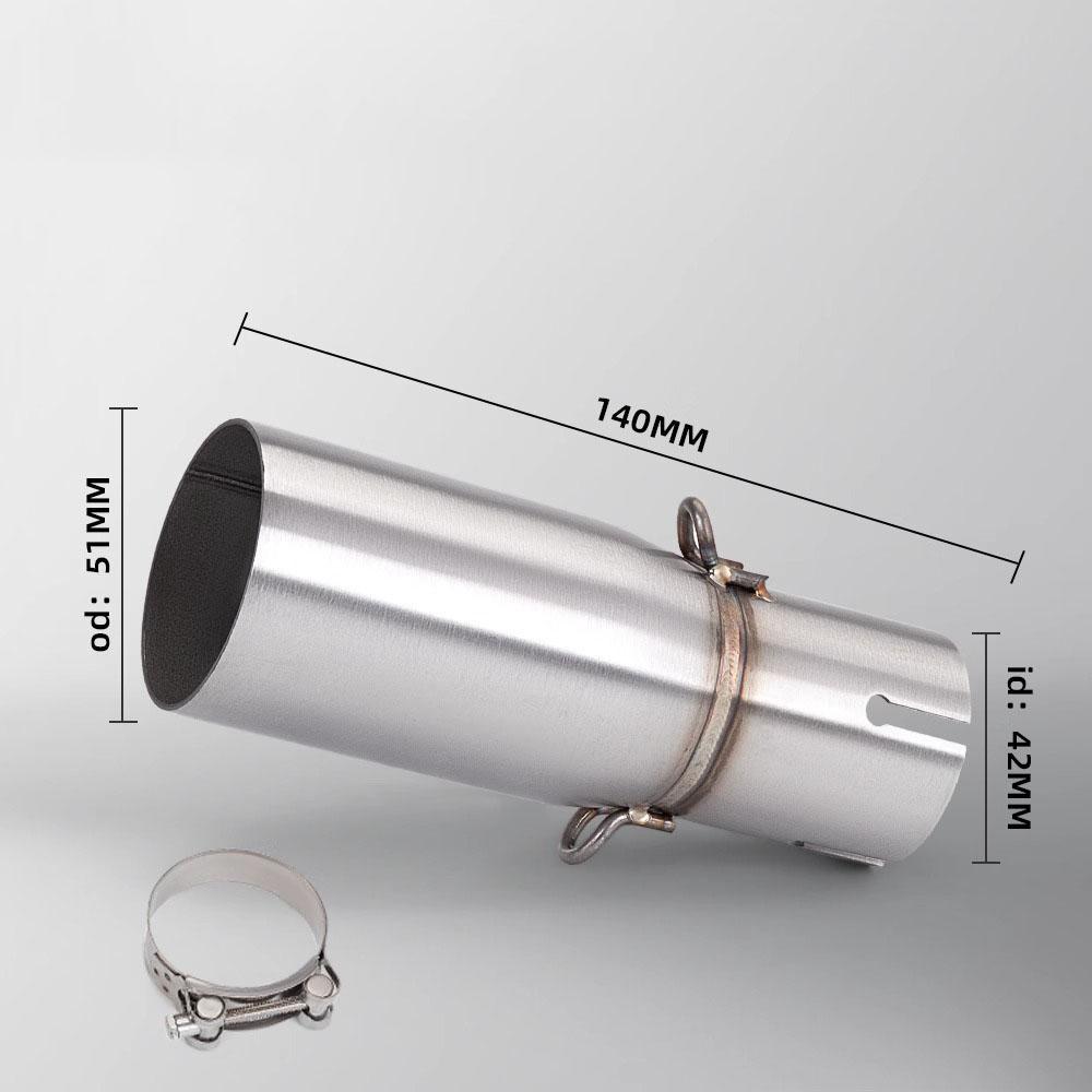 Motorcycle Modified Exhaust Pipe, Suitable for 28-45mm Adapter, 51mm Middle Link Pipe, Various Sizes Slip-On Connecting Pipe