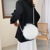 Белая сумка через плечо Модная сумка Мягкая и удобная сумка Круглая мини-сумка с жемчужной цепочкой