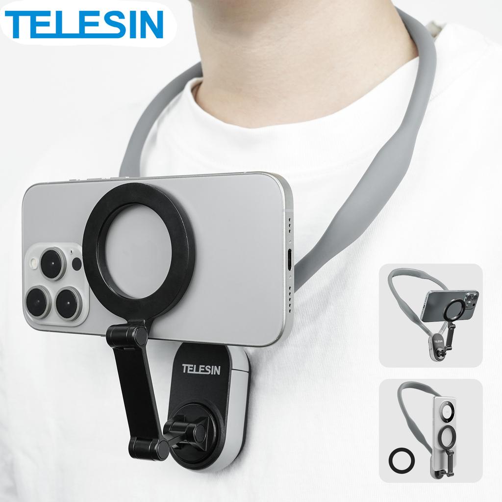 TELESIN Silicone Magnetic Neck Mount Quick Release Hold for Iphone 15 14 13 12 11 10 SAMSUNG HUAWEI XIAOMI Phone Accessories 7