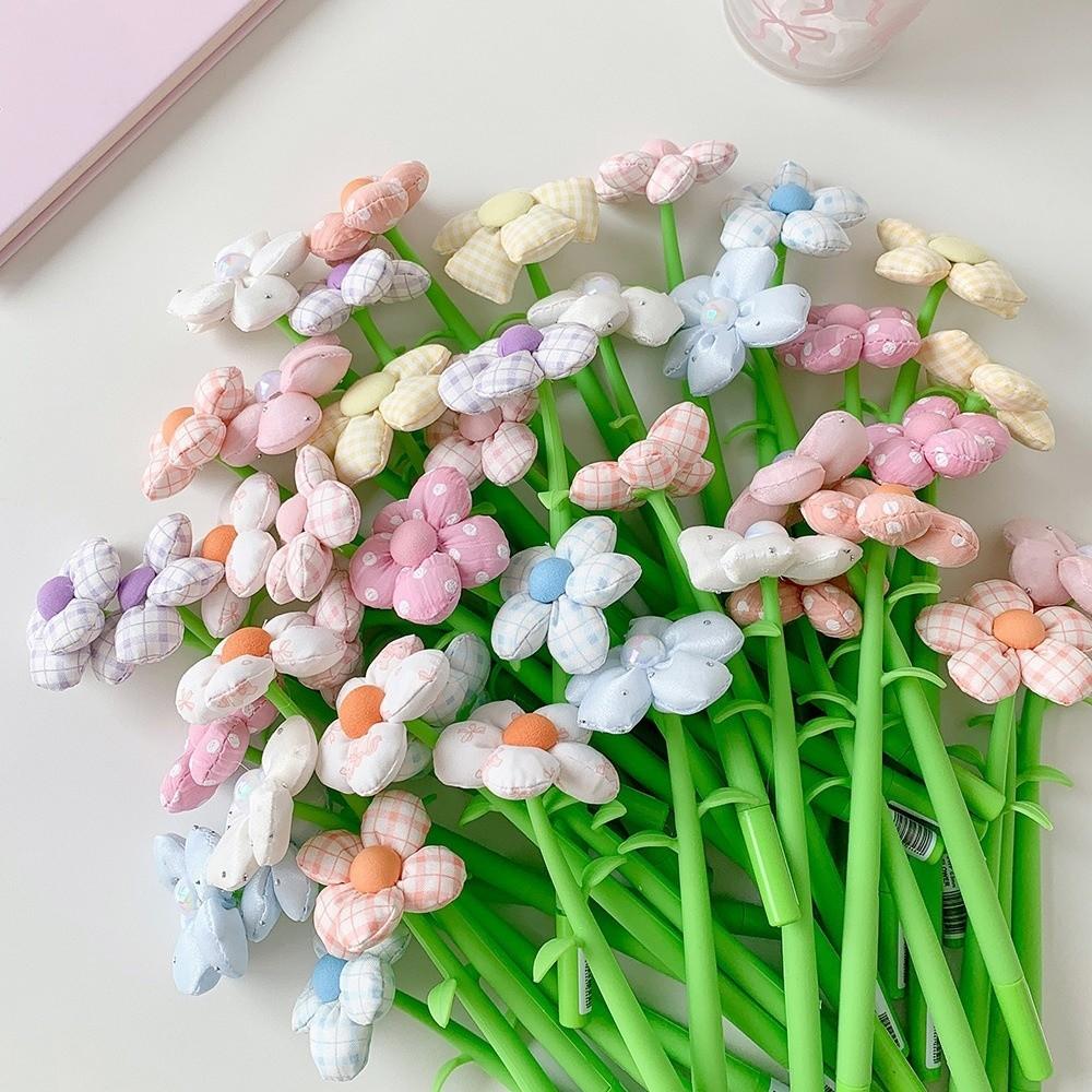 3D Floral Ballpoint Pen Fabric Flower Decorative Floral Neutral Pen Writing Pen  School Supplies