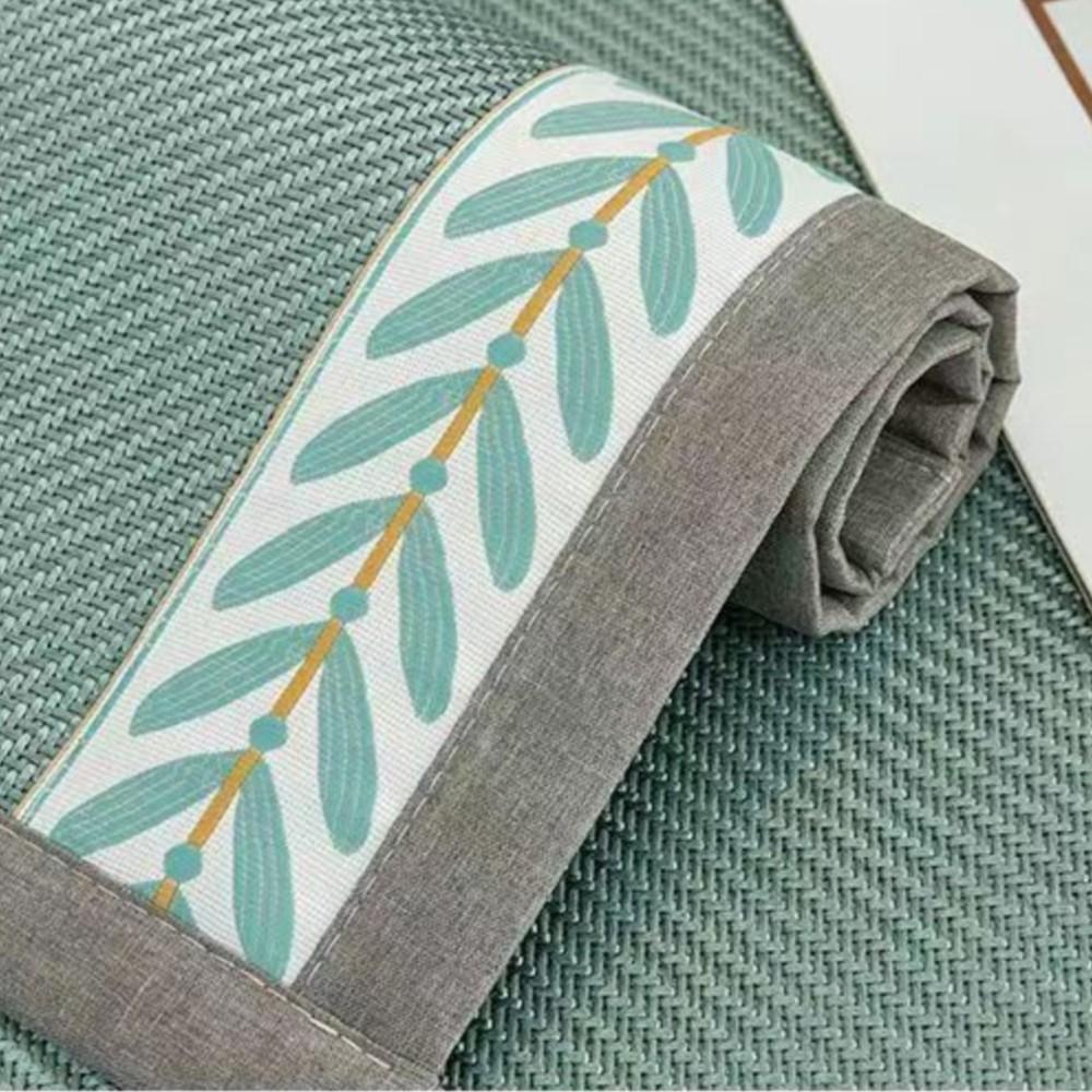 Wormwood Sofa Cover Wormwood Rattan Mat Sofa Cushion Ice Floss Antiskid Ventilate Exquisite Embroidery Sofa Towel Widen Binding