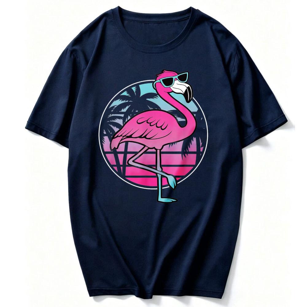 Funny Flamingo Tropical Beach Summer Unisex Unisex TShirt Outdoors High Quality Cotton ShortSleev Y2k Top Harajuku Unisex Clothing