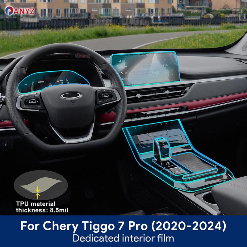Для Chery Tiggo 7 Pro -2024 Защитная наклейка на коробку передач Пленка для экрана автомобильной навигации из ТПУ Антицарапающиеся аксессуары для интерьера