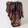 Luxury Floral Print Floral Print Scarf 90x90cm Satin Scarf Versatile Head Wrap Shawl  For Women