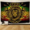 F-FUN SOUL Rasta Rastafarian Tapestry, Large 80x60inches Soft Flannel, Lion Crown Flag Hippie Art Wall Hanging Tapestries for Living Room Bedroom