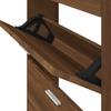Shoe Cabinet Brown Oak Effect 59 x 17 x 150 cm Particleboard