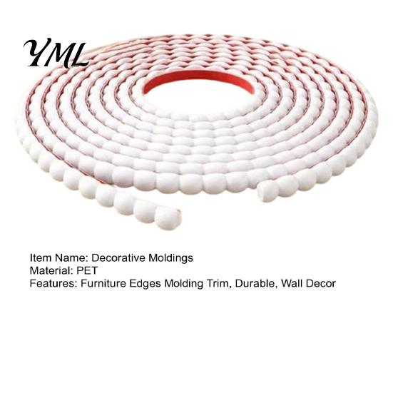 Wall Corner Protector Strip Flexible Molding Trim, Easy Peel And Stick Self-Adhesive Decorative Molding, 3D Mirror Border Beaded Design Soft