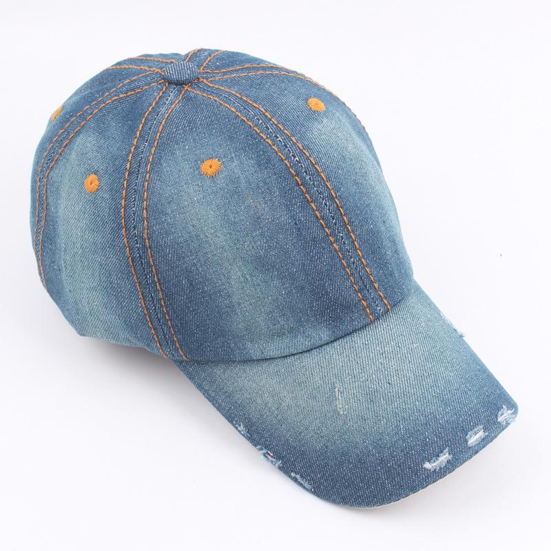 Кепка из вымытого денима с каймой, осенняя мужская бейсболка в стиле ретро, женская модная шляпа от солнца