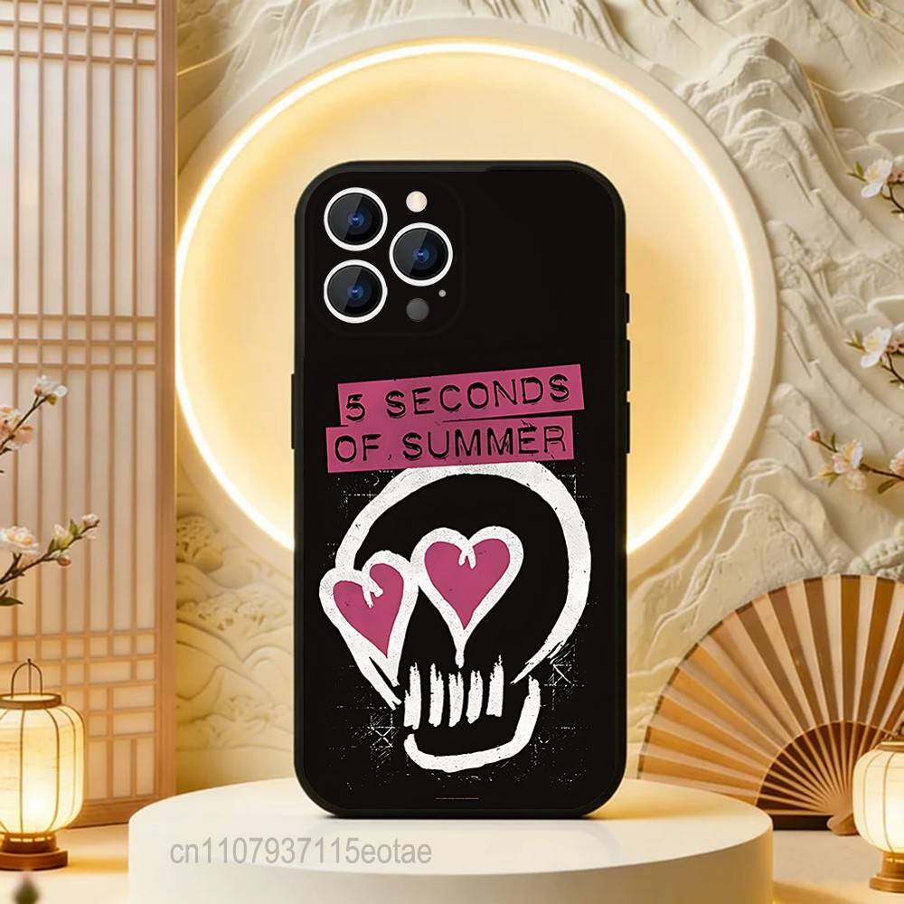 Чехол для телефона 5 Seconds of Summer 5SOS для iPhone 17,16,15,14,13,12,11,Pro,Max,Plus,E,Air,Mini Защитный черный чехол