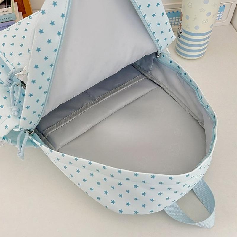 Korean Girly Sweet Cute Backpack Mori Girl Lace Dot Kawaii Daypack Campus Students Schoolbags Outdoor Casual Travel Rucksack
