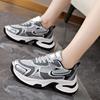 Серебристые кроссовки на толстой подошве для женщин 2024 новинка сетчатые дышащие увеличивающие рост женские туфли ретро жареные уличные модные кроссовки тренд