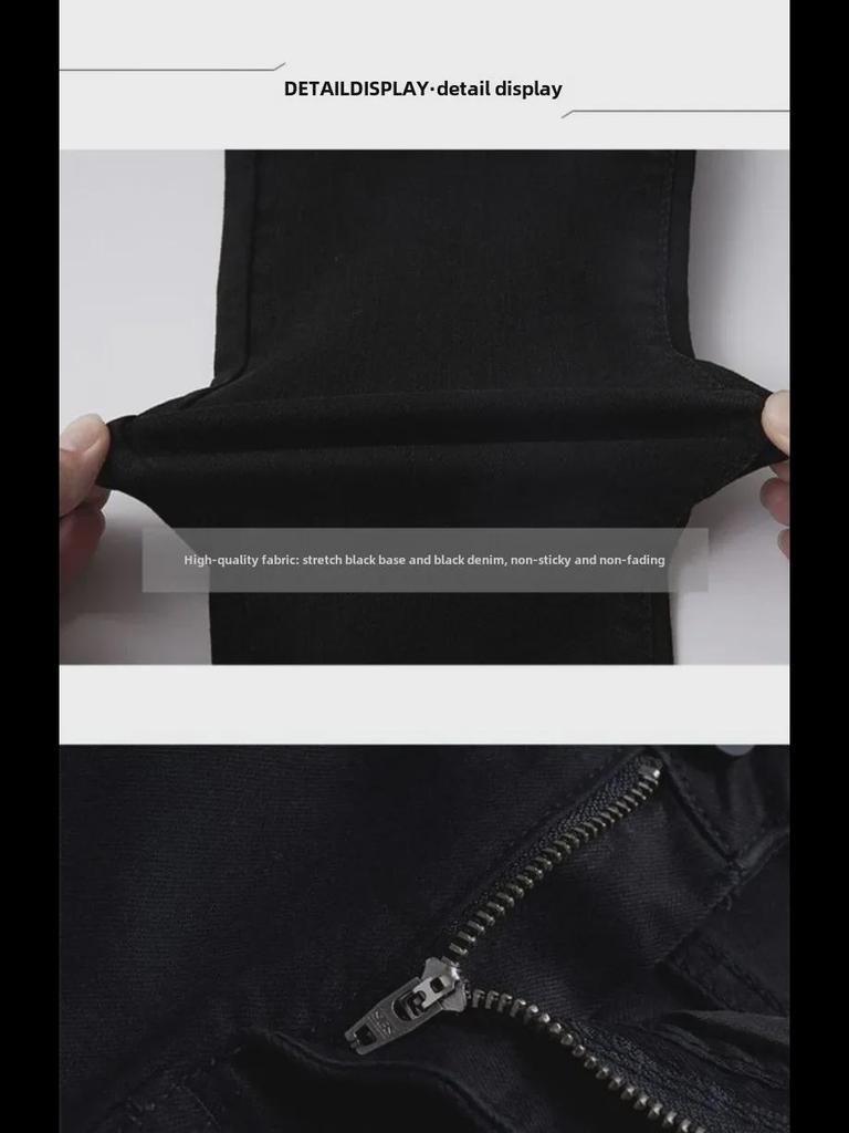 Женские черные облегающие эластичные джинсы-карандаш с высокой талией - Весенняя коллекция 2022 г.