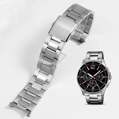 Изогнутый конец ремешка для часов Casio Strap MDV-106 Bracelet MDV106 Swordfish MTP-1374 MTP-1375 Мужской ремешок для часов из нержавеющей стали 22 мм