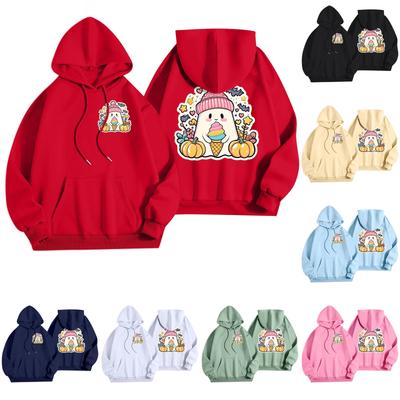 Женская повседневная модная толстовка с капюшоном и карманами с принтом на Хэллоуин