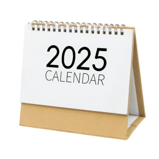 2025 Desk Calendar Small Stand Up Double-Coil Binding Monthly Calendar Daily Planner Event
