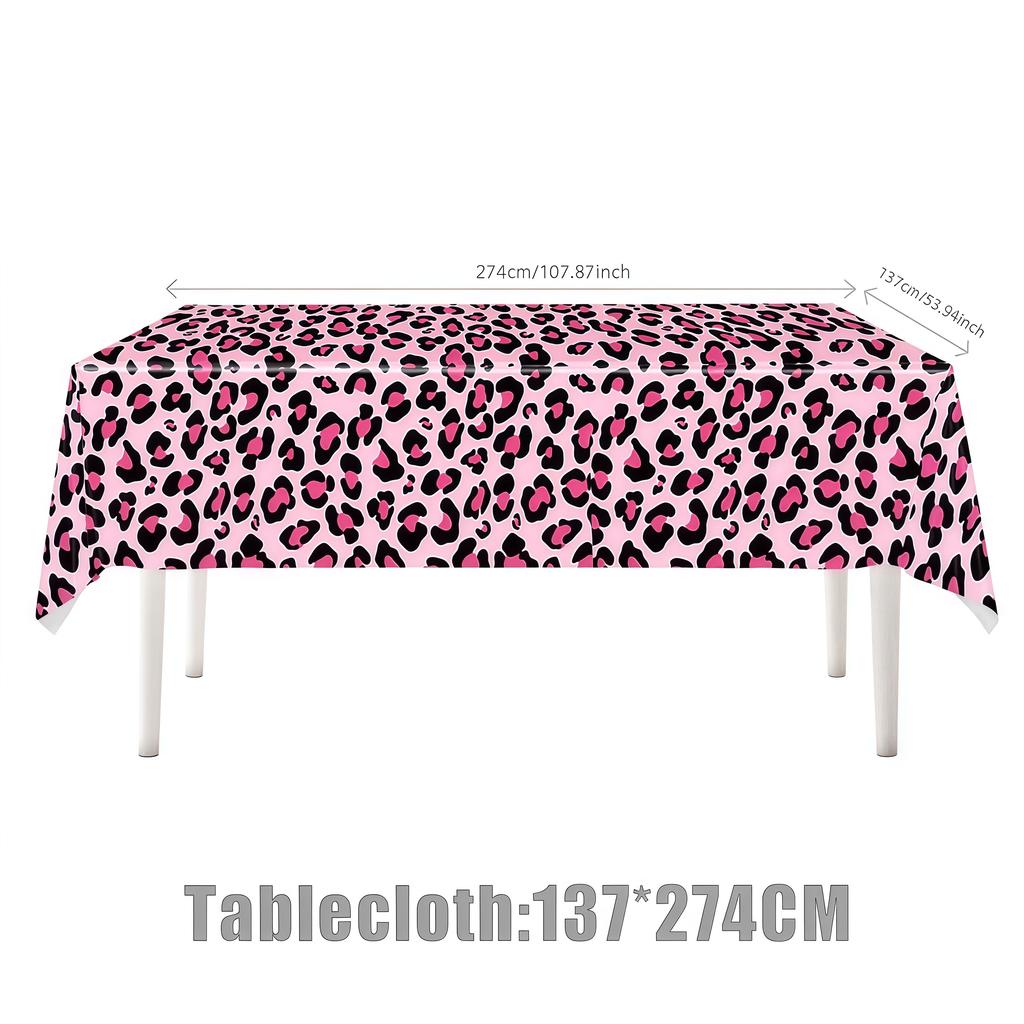 Pink Leopard Birthday Party Decoration Animal Leopard Theme Tableware Cup Plate Banner Balloons Birthday Party Supplies Gifts