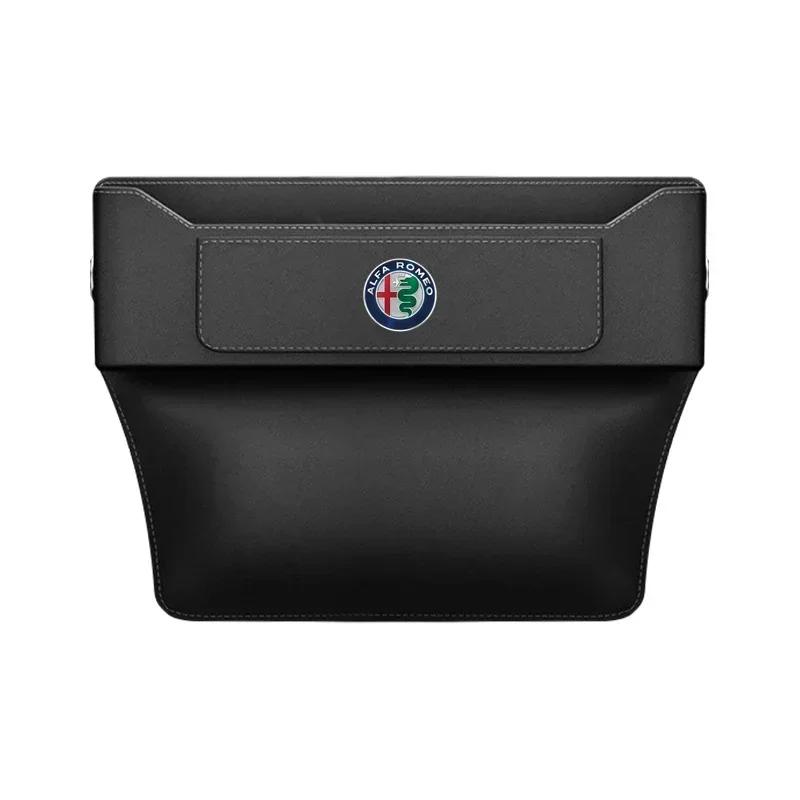 2026 Hot Sticker Car Seat Gap Multifunction Leather Organizer Storage For Alfa Romeo Sportiva Giulia Giulietta 159 156 Stelvio A SH2