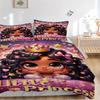 Little Princess Crown Stars Print 3Pcs Bedding Setduvet Cover With 2 Bedropillowcase Home Birthday Gift