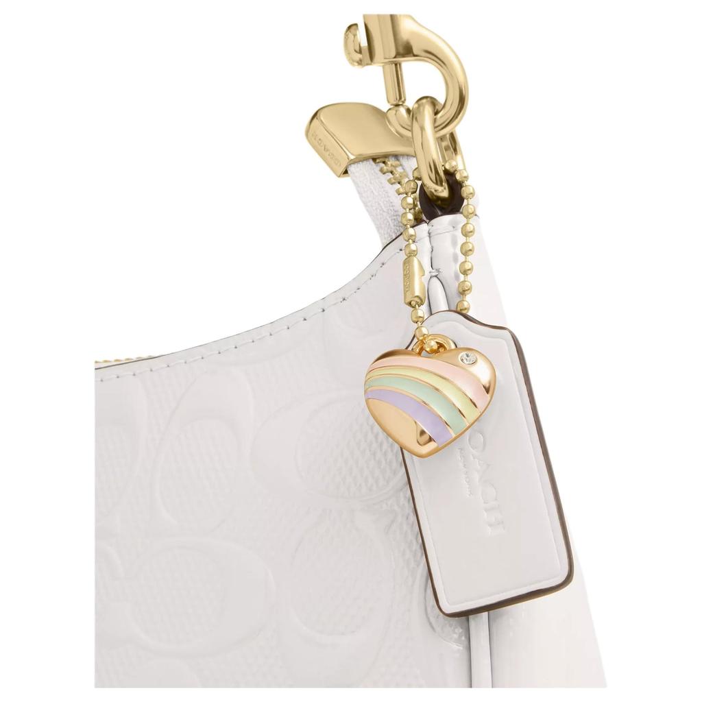 Coach Женская сумка-кроссбоди Teri из перламутровой лакированной кожи и гладкой кожи, средняя, белая CDA98-IMCHK
