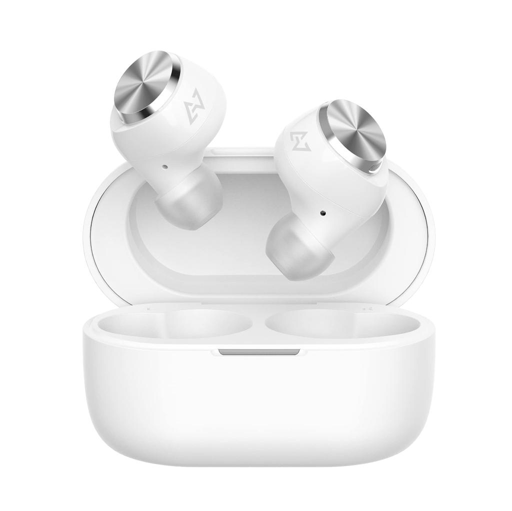AVIOT TE-D01v True Wireless ANC Earbuds with Bluetooth 5.2, Multipoint Connectivity and Up to 60 Hours Playback, White