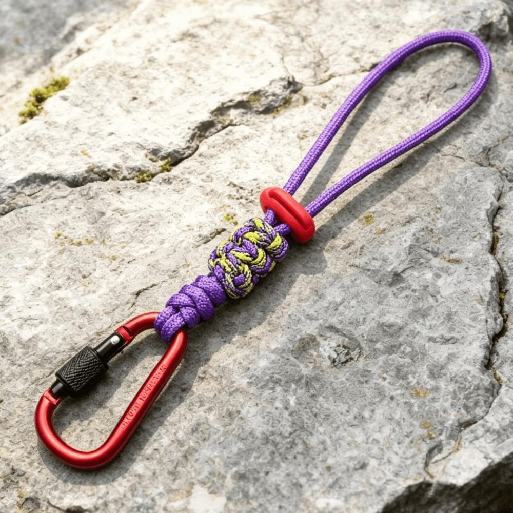 Braided Rope Water Bottle Lanyard Zinc Zinc Alloy Carabiner Hook Essential Key Chain Lanyard Mountaineering
