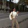 European & American Style Knit Zipper Cardigan: Women's Half-high Collar, Loose Long Sleeve, Cropped Soft Fluffy Sweater.